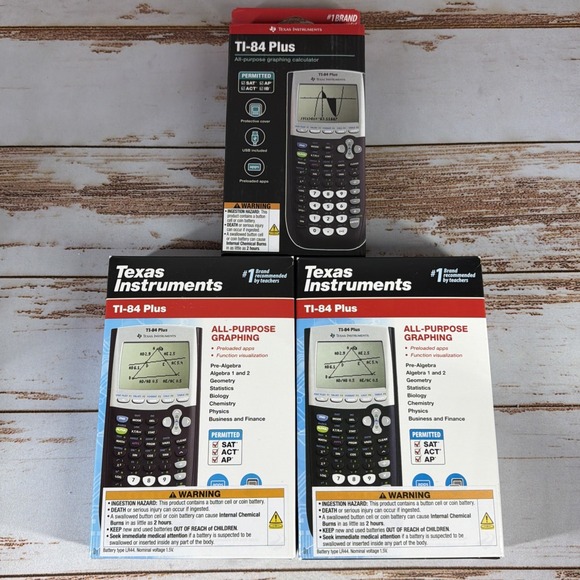 (3) Texas Instruments TI-84 Plus All-Purpose Graphing Calculator Lot Of 3 New